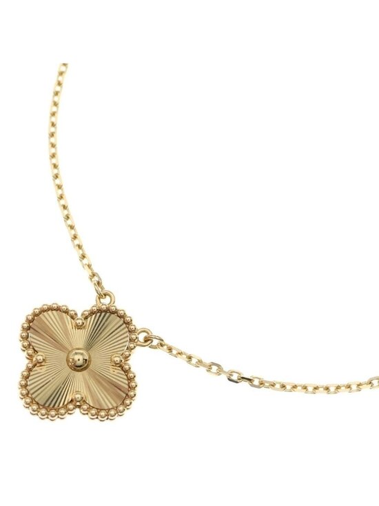 Van Cleef & Arpels Jewelry - Van Cleef & Arpels Vintage Alhambra Guilloche Pendant Chain Gold